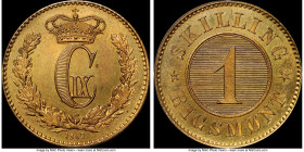 Christian IX Proof Skilling Rigsmont 1867-(c) PR66 Red NGC, Copenhagen mint, KM774. A visually stimulating Proof defined by crisply embossed motifs ho...