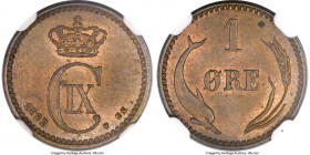 Christian IX Ore 1892 (h)-CS MS63 Brown NGC, Copenhagen mint, KM792.1. The final date from the series, and one that asserts a lower mintage, with vivi...