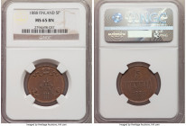 Russian Duchy. Alexander III 5 Pennia 1888 MS65 Brown NGC, KM11. Glossy brown and fully gem. A popular monogrammed minor denomination.

HID09801242017...