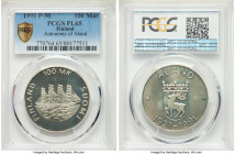 Republic Prooflike "Aland" 100 Markkaa 1991 P-M PL65 PCGS, KM70. Struck for the 70th anniversary of the autonomy of Åland.

HID09801242017

© 2020 Her...