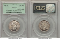 Johann II Krone 1915 MS65 PCGS, KM-Y2. Bestowed with an abundance of glistening silvery luster.

HID09801242017

© 2020 Heritage Auctions | All Rights...