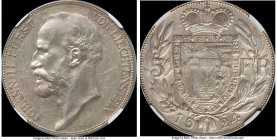 Johann II 5 Franken 1924 AU53 NGC, KM-Y10, Dav-217. Lightly circulated, yet preserving strong traces of luster for the assigned grade.

HID09801242017...