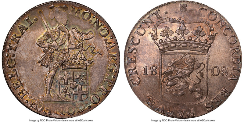 Kingdom of Holland. Louis Napoleon Rijksdaalder (Silver Ducat) 1808 MS64 NGC, Ut...