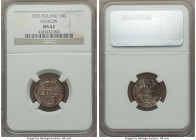 Krakow. City 10 Groszy 1835 MS62 NGC, KM-C12. A significantly challenging type in appreciable Mint State grades, with this being one of only a small h...