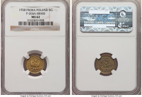 People's Republic brass Proba 5 Groszy 1958 MS62 NGC, KM-Pr29, P-204A. Mintage: 100. The first example of the type that we have offered since 2006. 

...