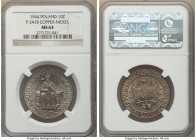 People's Republic copper-nickel Proba 10 Zlotych 1964 MS64 NGC, KM-Pr100, P-241B. Without "PROBA" variety. A curious issue dressed in an allover icy t...