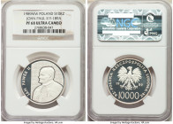 People's Republic silver Proof "John Paul II" 10000 Zlotych 1989-MW PR68 Ultra Cameo NGC, Warsaw mint, KM-Y189a. A popular commemorative of Polish Pop...