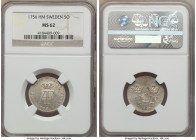 Adolf Frederik 5 Ore 1756-HM MS62 NGC, KM462. A bright white example with the monogram of the king prominently displayed.

HID09801242017

© 2020 Heri...