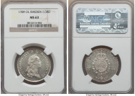 Gustaf III 1/3 Riksdaler (Daler) 1789-OL MS63 NGC, KM525. The final year in the series with superbly struck devices, flashy fields, and light reverse ...