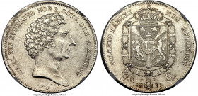 Carl XIV Johan 1/2 Riksdaler 1831-CB MS62 NGC, KM631. Fully choice for the grade, and not readily available as a type, this lustrous offering presents...