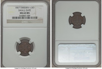 Carl XV Adolf 1/2 Ore 1867 MS63 Brown NGC, KM715. Small date variety. Displaying a deep mahogany patina tempered by traces of original mint red.

HID0...