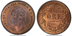 Carl XV Adolf Ore 1872 MS64 Red and Brown PCGS, KM705. Fully lustrous and scarce thus. Few of this circulating type withheld in collections.

HID09801...