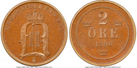 Oscar II Proof 2 Ore 1896 PR65 Brown NGC, KM746. A needle-sharp gem bestowed with a hearty milk chocolate-brown patina, glossy surfaces, and features ...
