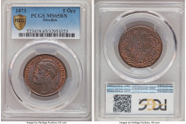Oscar II 5 Ore 1873 MS65 Brown PCGS, KM730. Admirable in hand and quite clean in appearance, even in light of the assigned gem grade. Glossy brown thr...