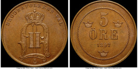 Oscar II 5 Ore 1897 MS64 Brown NGC, KM757. A lovely near-gem enveloped in a wholesome cherrywood patina.

HID09801242017

© 2020 Heritage Auctions | A...