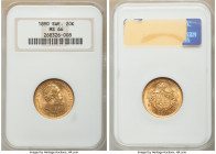 Oscar II gold 20 Kronor 1890-EB MS66 NGC, KM748. A shimmering premium gem enhanced by booming aurous luster and velveteen surfaces. AGW 0.2593 oz.

HI...