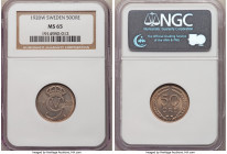 Gustav V 50 Ore 1920-W MS65 NGC, KM796. The single-finest example certified by NGC to date. 

HID09801242017

© 2020 Heritage Auctions | All Rights Re...