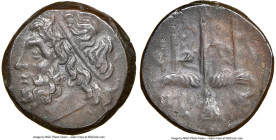 SICILY. Syracuse. Hieron II (ca. 275-215 BC). AE litra (19mm, 9h). NGC XF. Head of Poseidon left, wearing taenia / ΙΕΡΩ-ΝΟΣ/Θ-Φ, trident head, dolphin...