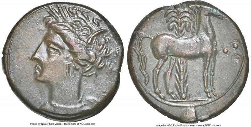 ZEUGITANA. Carthage. Ca. 400-350 BC. AE (15mm, 2.81 gm, 9h). NGC AU 4/5 - 4/5. H...