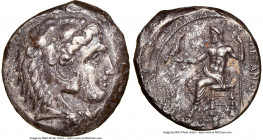 MACEDONIAN KINGDOM. Alexander III the Great (336-323 BC). AR tetradrachm (26mm, 17.23 gm, 1h). NGC XF 5/5 - 2/5. Lifetime issue of Tarsus, ca. 333-327...