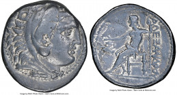 MACEDONIAN KINGDOM. Alexander III the Great (336-323 BC). AR tetradrachm (26mm, 16.66 gm, 2h). NGC Choice Fine, graffito. Posthumous issue of uncertai...