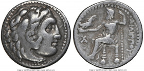 MACEDONIAN KINGDOM. Philip III Arrhidaeus (323-317 BC). AR drachm (18mm, 4.21 gm, 12h). NGC VF 5/5 - 4/5. Posthumous Alexander type issue from uncerta...