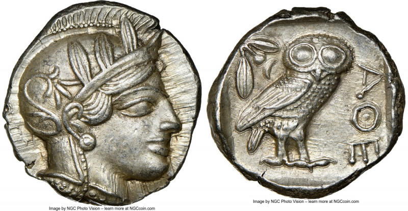 ATTICA. Athens. Ca. 440-404 BC. AR tetradrachm (25mm, 17.23 gm, 3h). NGC Choice ...