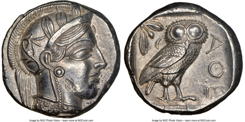 ATTICA. Athens. Ca. 440-404 BC. AR tetradrachm (23mm, 17.17 gm, 7h). NGC Choice ...