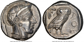 ATTICA. Athens. Ca. 440-404 BC. AR tetradrachm (23mm, 17.17 gm, 7h). NGC Choice AU 5/5 - 4/5, Full Crest. Mid-mass coinage issue. Head of Athena right...