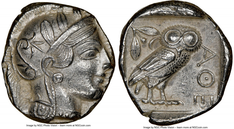 ATTICA. Athens. Ca. 440-404 BC. AR tetradrachm (24mm, 17.17 gm, 7h). NGC Choice ...