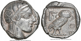 ATTICA. Athens. Ca. 440-404 BC. AR tetradrachm (25mm, 17.09 gm, 10h). NGC Choice VF 5/5 - 4/5. Mid-mass coinage issue. Head of Athena right, wearing e...