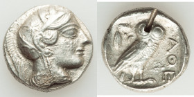 ATTICA. Athens. Ca. 440-404 BC. AR tetradrachm (25mm, 17.09 gm, 5h). Choice Fine, test cut. Mid-mass coinage issue. Head of Athena right, wearing cres...