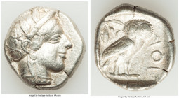 ATTICA. Athens. Ca. 440-404 BC. AR tetradrachm (25mm, 17.10 gm, 7h). Choice Fine. Mid-mass coinage issue. Head of Athena right, wearing earring, neckl...
