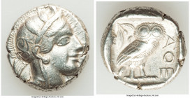 ATTICA. Athens. Ca. 440-404 BC. AR tetradrachm (23mm, 17.16 gm, 2h). Choice VF. Mid-mass coinage issue. Head of Athena right, wearing earring, necklac...