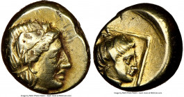 LESBOS. Mytilene. Ca. 377-326 BC. EL sixth-stater or hecte (11mm, 2.54 gm, 11h). NGC Choice VF 3/5 - 2/5, scuffs. Laureate head of Apollo (Dionysus?) ...