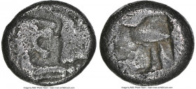 LYDIAN KINGDOM. Croesus (561-546 BC). AR hemihecte or 1/12 stater (7mm). NGC Fine. Persic standard, Sardes. Confronted foreparts of lion on left and b...