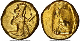 ACHAEMENID PERSIA. Darius I-Xerxes II (ca. 5th century BC). AV daric (15mm, 8.40 gm). NGC XF 5/5 - 4/5. Lydo-Milesian standard. Sardes, ca. 420-375 BC...
