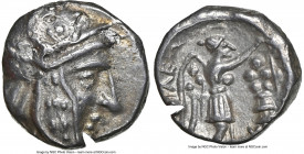 SELEUCID KINGDOM. Coregency of Antiochus I Soter (294-281 BC) with Seleucus I Nicator (312-281 BC). AR drachm (16mm, 4.22 gm, 11h). NGC Choice XF 4/5 ...