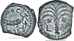 JUDAEA. Roman Procurators. Marcus Ambibulus (AD 9-12). AE prutah (16mm, 2.03 gm, 11h). NGC Choice VF 5/5 - 4/5. Jerusalem, dated Regnal Year 39 of Aug...