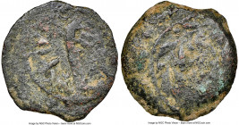 JUDAEA. Roman Procurators. Pontius Pilate (AD 26-36). AE prutah (16mm, 11h). NGC Fine. Dated Regnal Year 17 of Tiberius (AD 30/1). TIBEPIOY KAICAPOC, ...