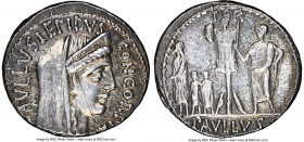 L. Aemilius Lepidus Paullus (ca. 62 BC). AR denarius (19mm, 3.65 gm, 6h). NGC XF 5/5 - 1/5, scratches. Rome. PAVLLVS LEPIDVS-CONCORDIA, diademed, veil...