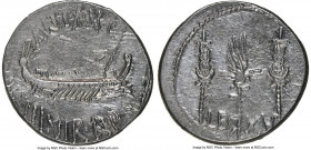 Marc Antony, as Triumvir and Imperator (43-30 BC). AR denarius (17mm, 3.31 gm, 6h). NGC AU 4/5 - 4/5. Legionary issue, mint traveling with Antony in G...