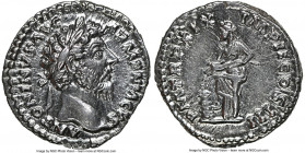 Marcus Aurelius, as Augustus (AD 161-180). AR denarius (18mm, 3.50 gm, 11h). NGC AU 5/5 - 3/5, brushed. Rome, December AD 164-August AD 165. ANTONINVS...