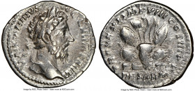 Marcus Aurelius, as Augustus (AD 161-180). AR denarius (19mm, 5h). NGC VF, brushed. Rome, AD 176-177. M ANTONINVS AVG GERM SARM, laureate head of Marc...