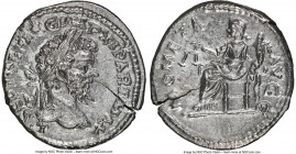 Septimius Severus (AD 193-211). AR denarius (18mm, 3.40 gm, 12h). NGC MS 4/5 - 3/5. Laodicea, AD 198-202. L. SEPT SEV AVG IMP XI PART MAX, laureate he...