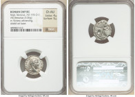 Septimius Severus (AD 193-211). AR denarius (18mm, 3.06 gm, 7h). NGC Choice AU 4/5 - 5/5. Rome, AD 200-201. SEVERVS AVG-PART MAX, laureate head of Sep...