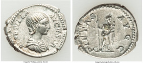 Plautilla (AD 202-205). AR denarius (19mm, 3.32 gm, 7h). Choice XF, tooled. Rome. PLAVTILLA-AVGVSTA, draped bust of Plautilla right, seen from front, ...