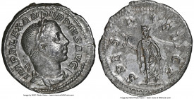 Severus Alexander (AD 222-235). AR denarius (20mm, 1h). NGC NGC Choice XF, scuff. Rome, AD 231-235. IMP ALEXAN-DER PIVS AVG, laureate, draped and cuir...