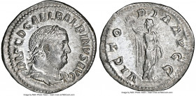 Balbinus (April-July AD 238). AR denarius (20mm, 2.52 gm, 7h). NGC AU 5/5 - 3/5. Rome. IMP C D CAEL BALBINVS AVG, laureate, draped and cuirassed bust ...