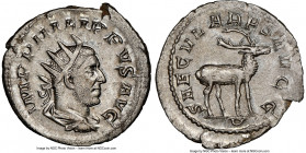 Philip I (AD 244-249). AR antoninianus (23mm, 3.62 gm, 8h). NGC MS 4/5 - 4/5. Rome, 5th officina, Millennium Issue, AD 248. IMP PHILIPPVS AVG, radiate...
